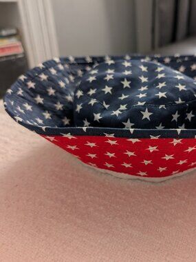 Red White & Blue Star Pattern Bucket Hat